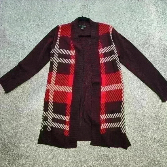 INC plaid cardigan - Picture 3 of 7
